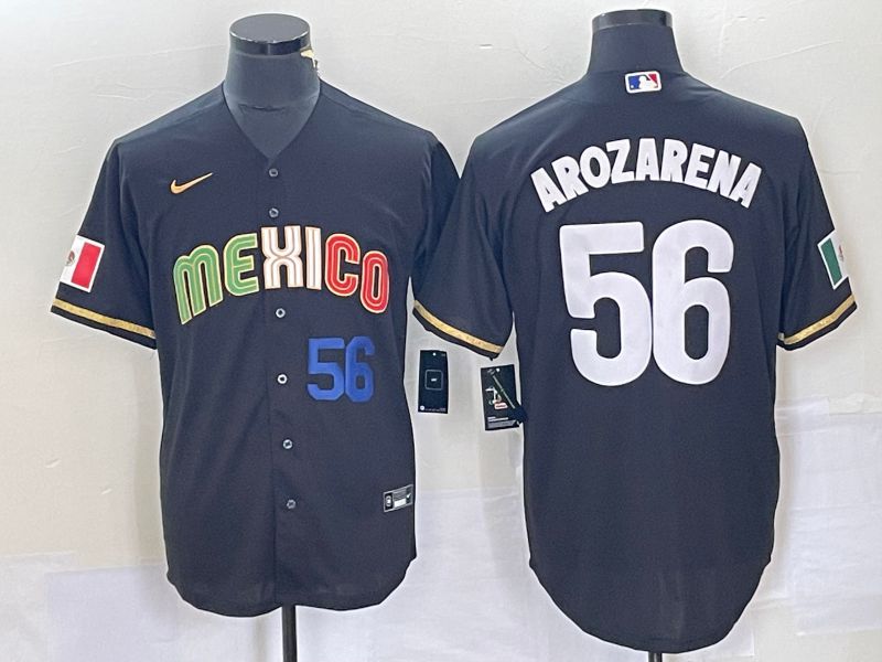 Men 2023 World Cub Mexico #56 Arozarena Black Nike MLB Jersey->more jerseys->MLB Jersey